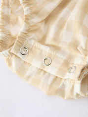 Yellow Plaid Girl Romper