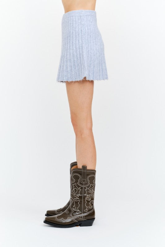 Maude Blue Knit Skirt