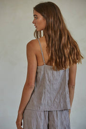 Gray Simple Spaghetti Strap Top