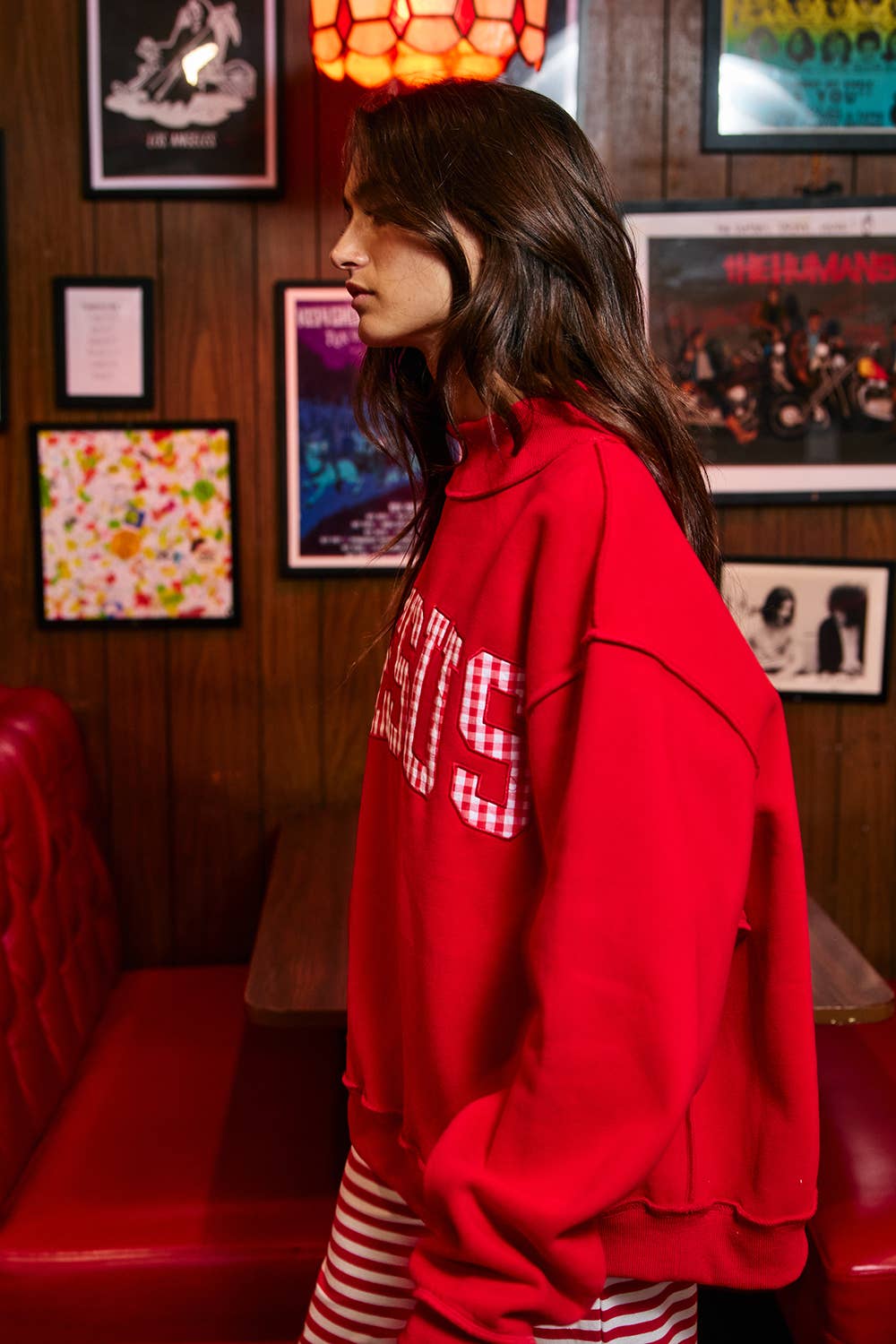 Red Gingham Jesus Mockneck