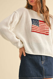 White Flag Knitted Sweater