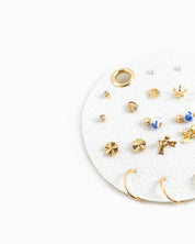 Ceramic Bead and Bow Earrings Set of 10