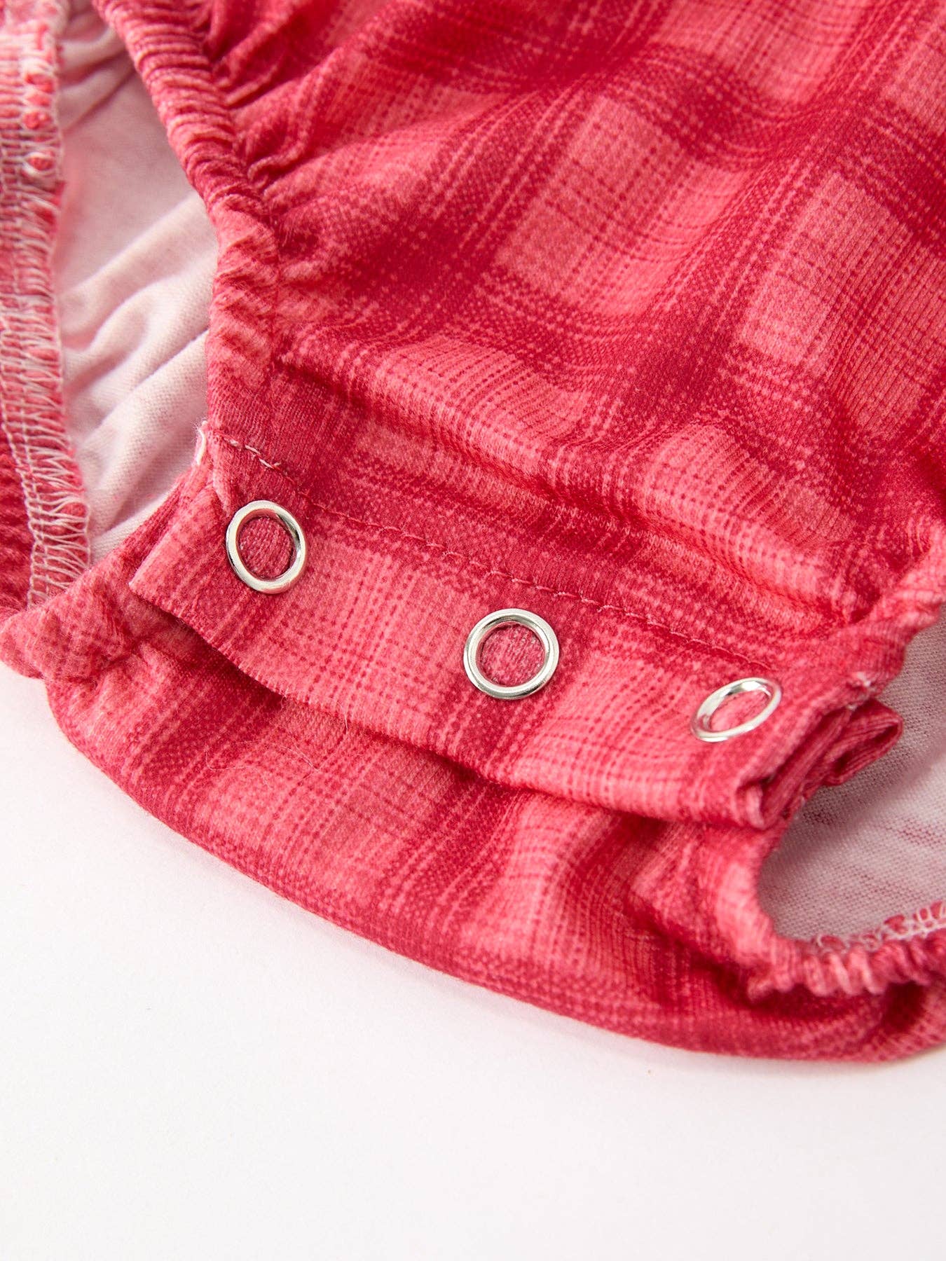 Red Plaid Peter Pan Collar Romper — view 5