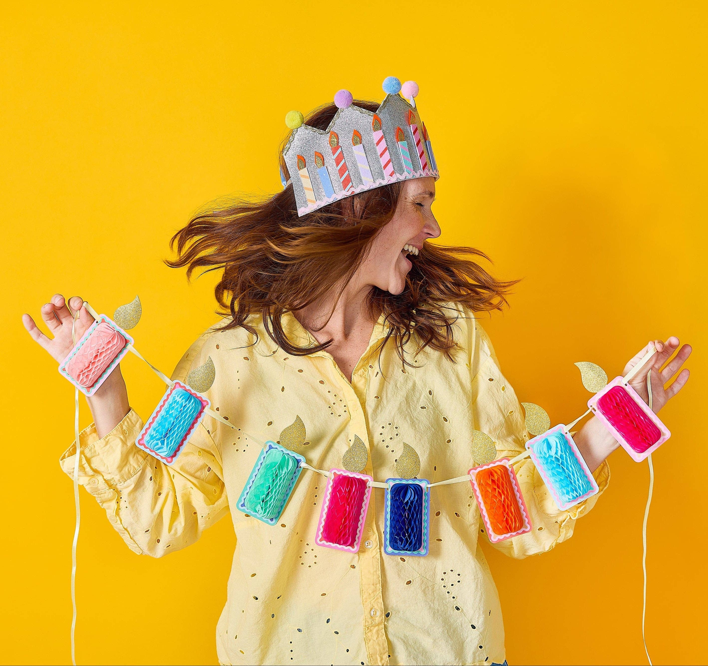 Honeycomb Birthday Candle Banner — view 7