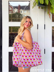 Folk Floral Large Quilted Tote Bag