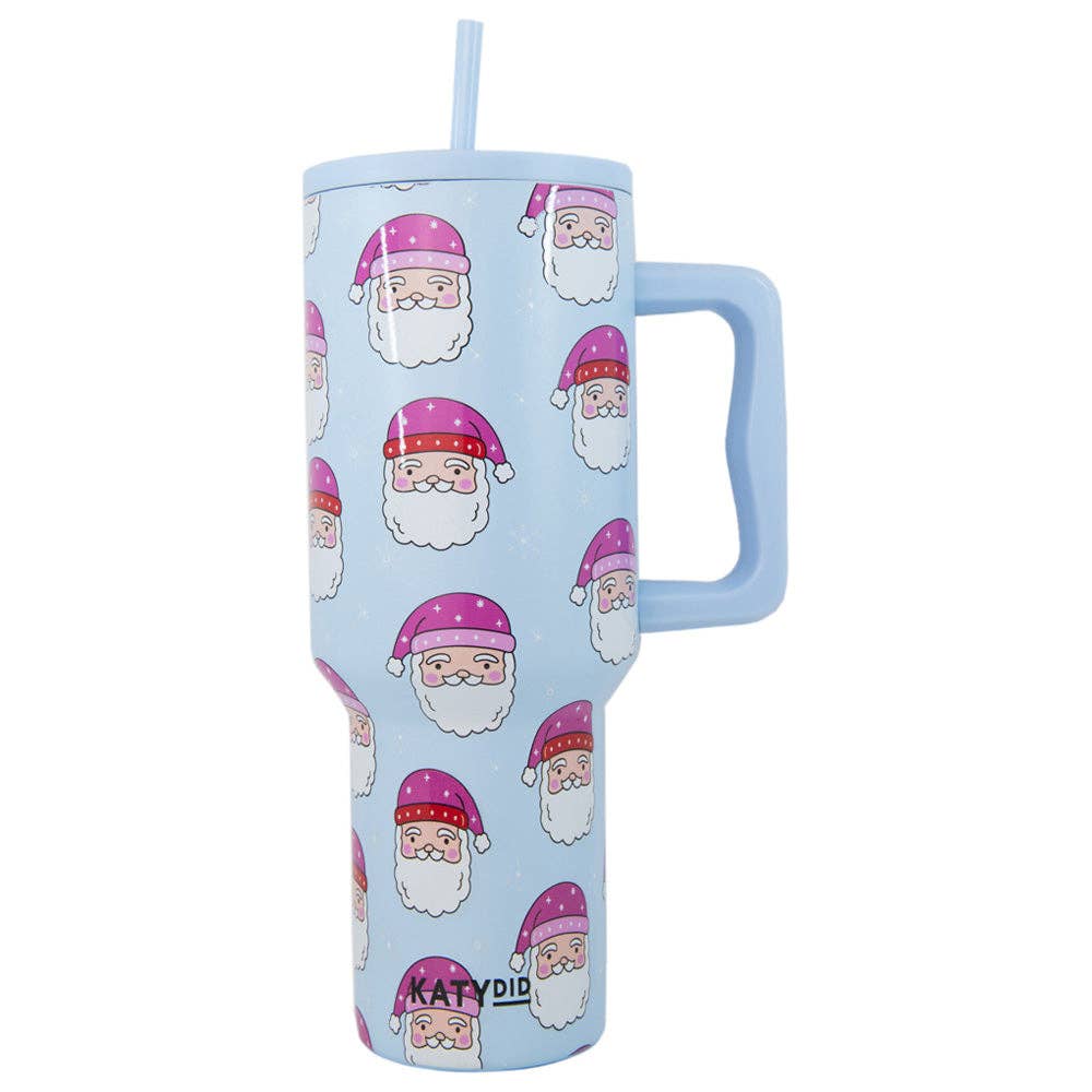Light Blue Santa Tumbler
