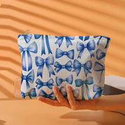 Blue Bow Makeup Bag