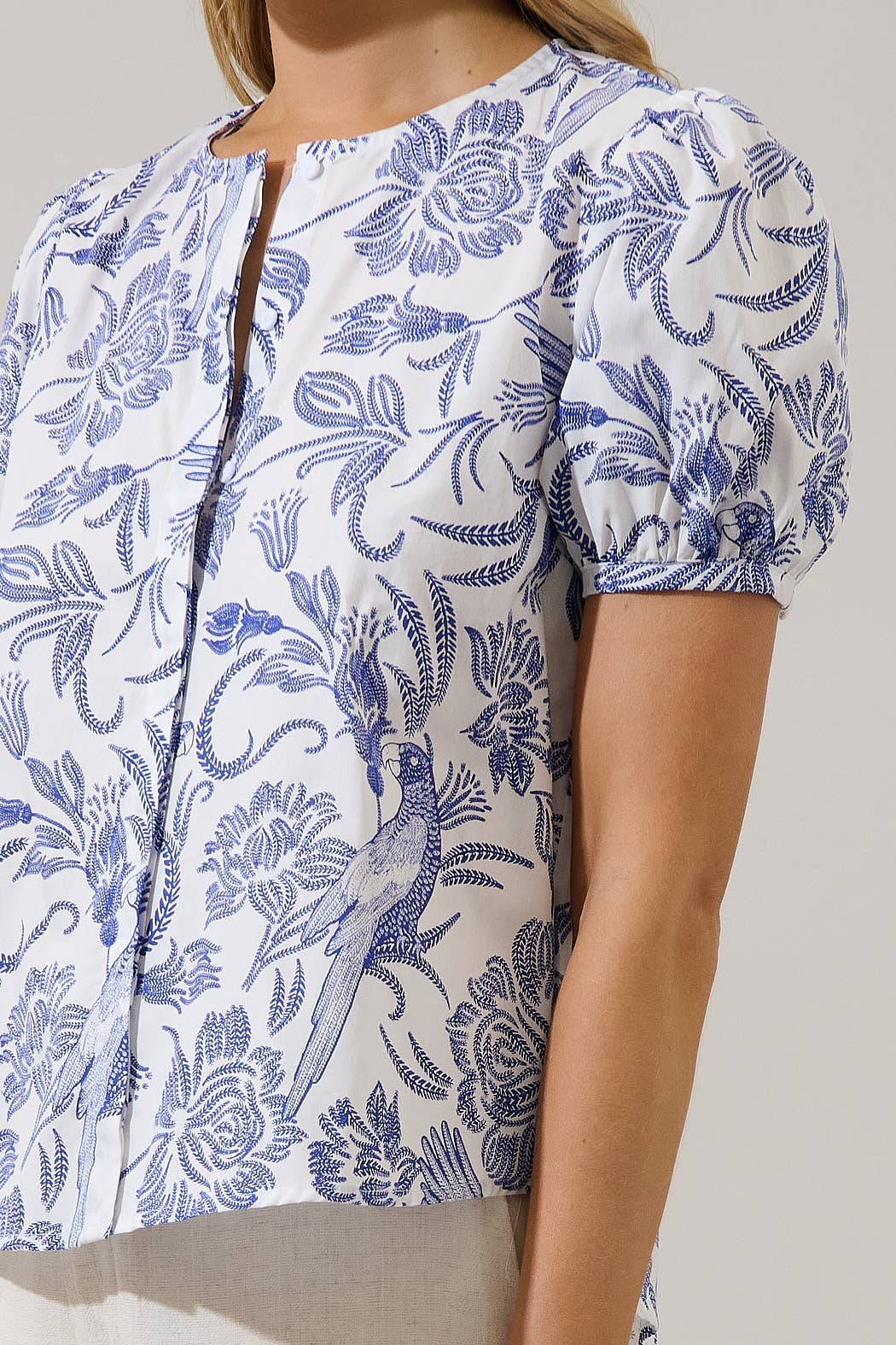 Blue Hiller Button Down Top