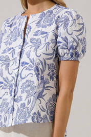 Blue Hiller Button Down Top