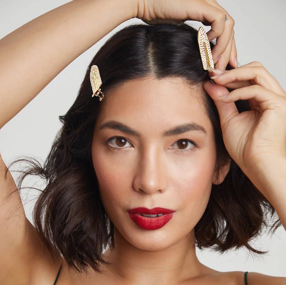 Rhinestone Holiday Gift of Glam Clips 2pc Set