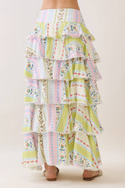Floral Print Tiered Ruffle Maxi Top & Skirt Set