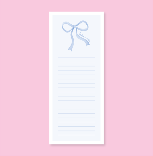 Take Note Blue Bow List Notepad