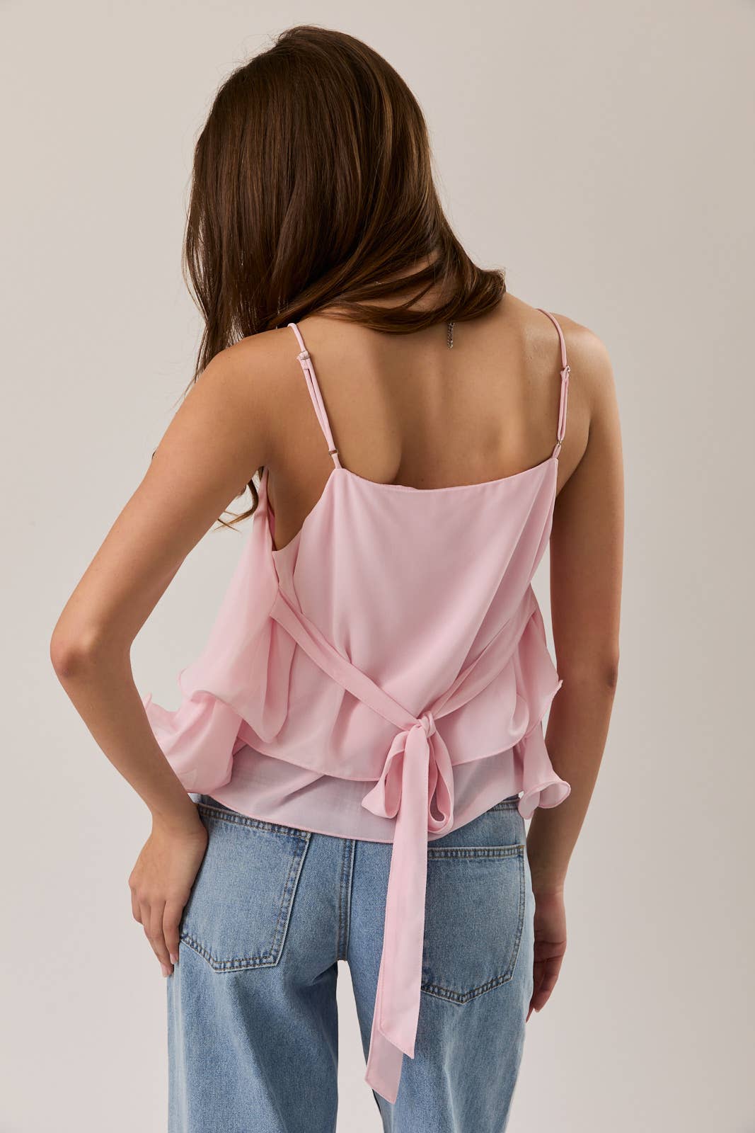 Pink Ruffled Cami Top