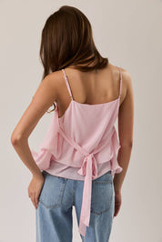 Pink Ruffled Cami Top