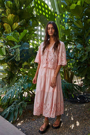 Woven Embroidered Waist Ruffled Skirt