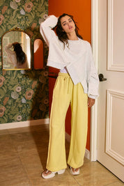Yellow Drawstring Terry Sweatpants