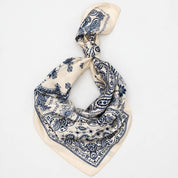 Cream Paisley Four-Panel Bandana Scarf