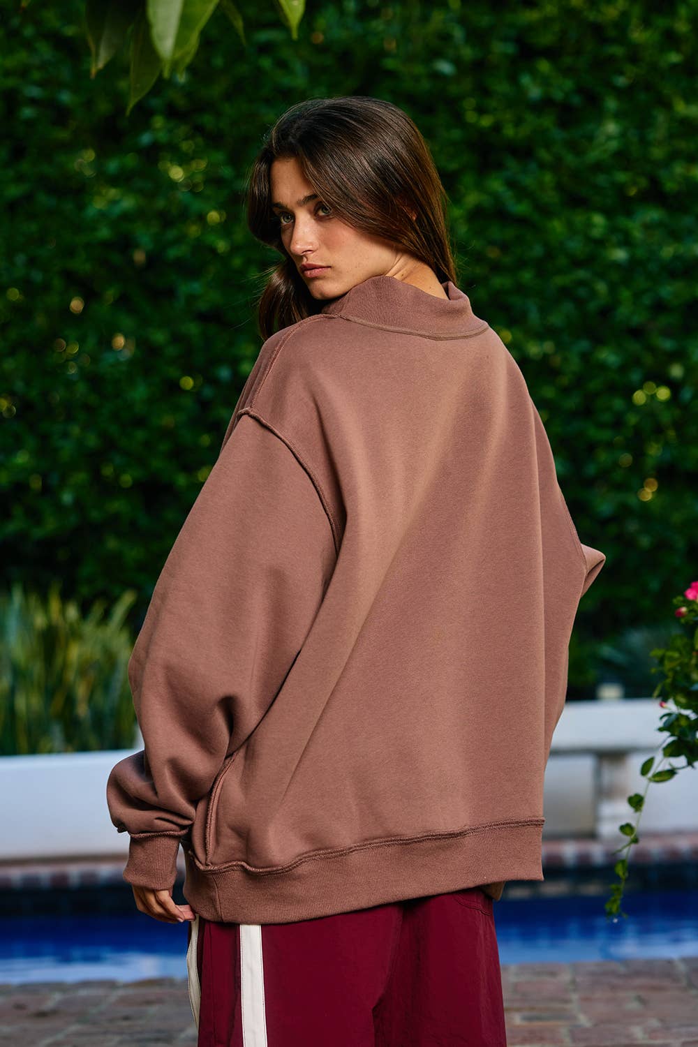 Brown 'WWJD & AMEN' Reversible Mock Neck