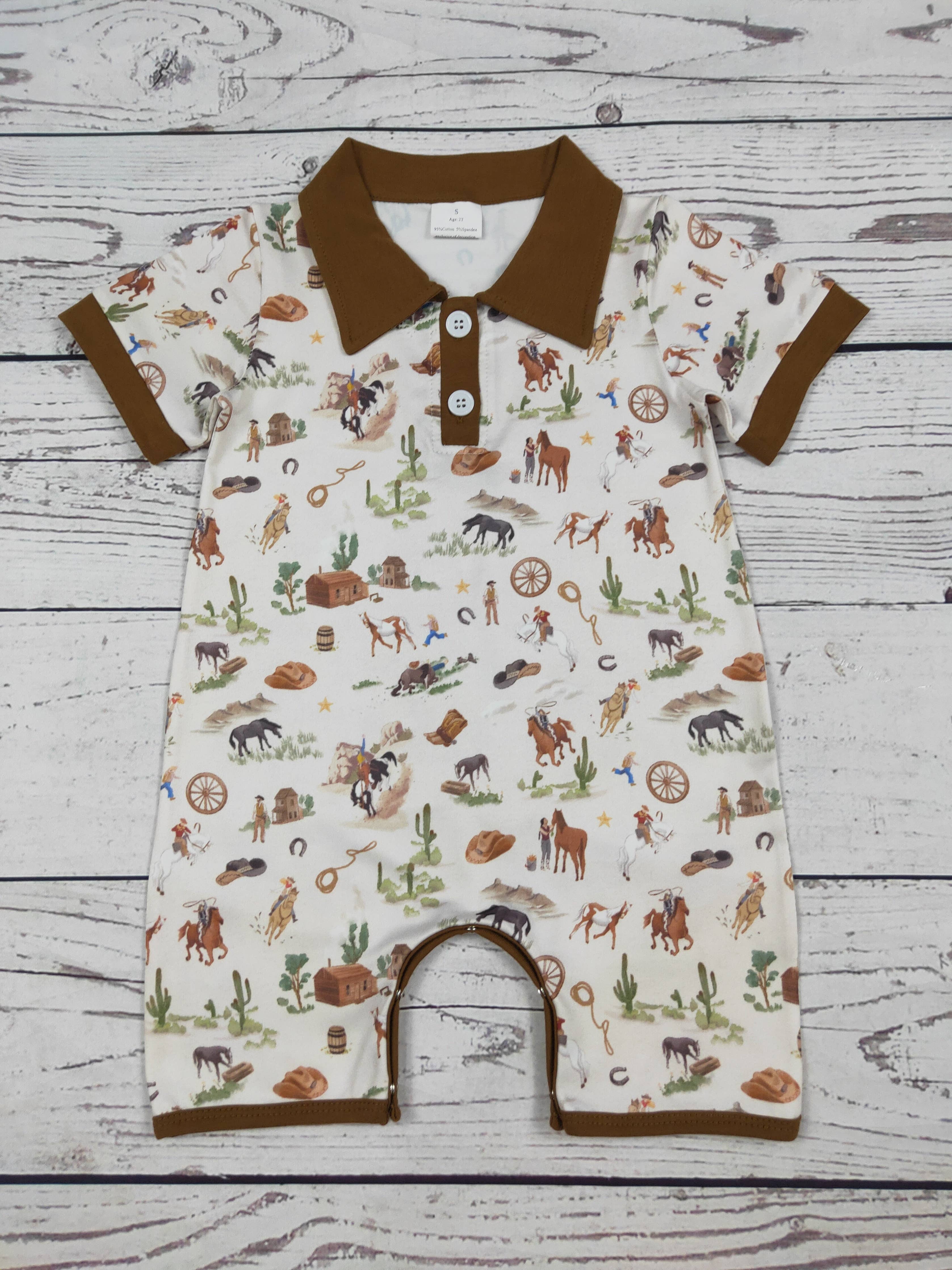 Baby Boy Western Summer Romper