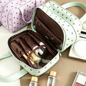 Pink Polka Dot Travel Cosmetic Bag