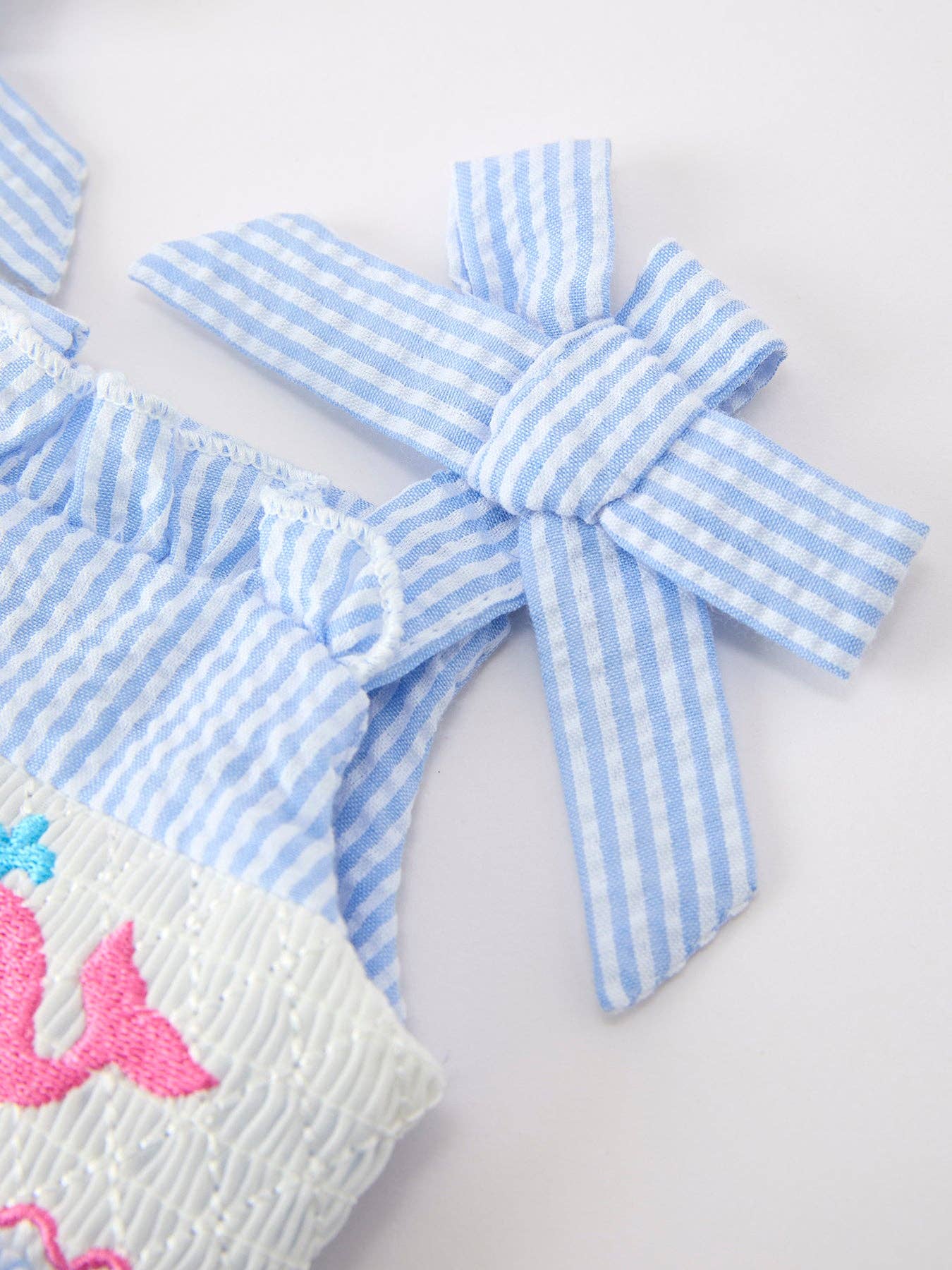 Whale Embroidered Smocked Romper