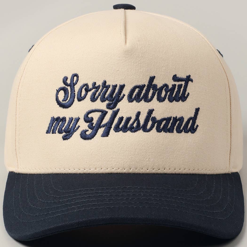 Sorry About My Wife / Husband Embroidery Two-Tone Canvas Cap