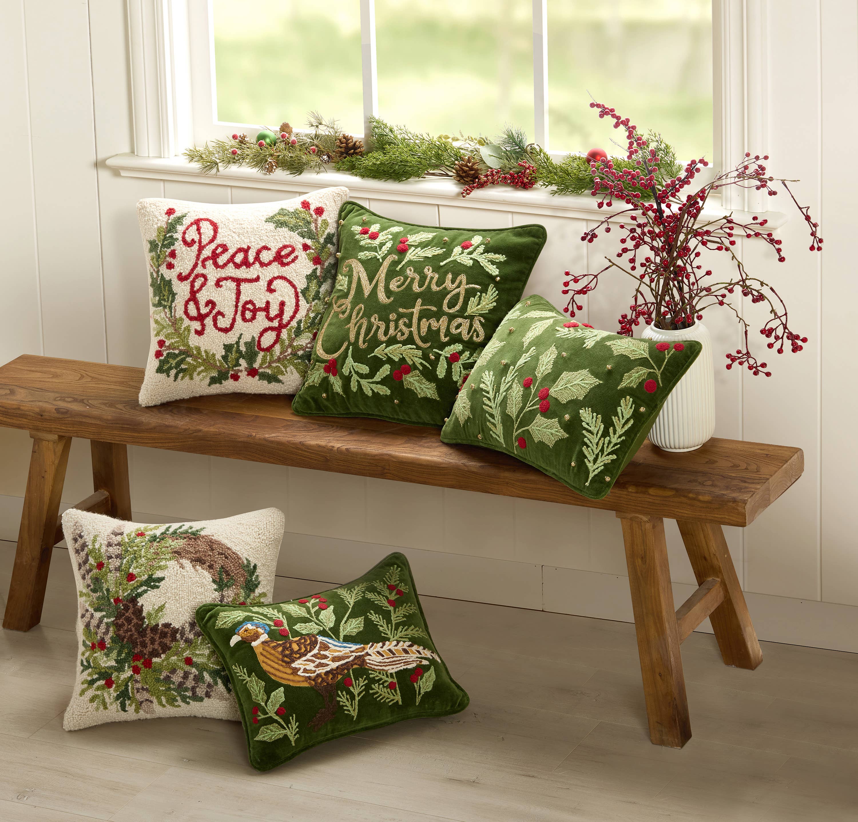 Cream Peace & Joy Hook Pillow