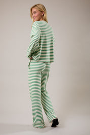 Green & Cream Long Sleeve Top & Pants Set