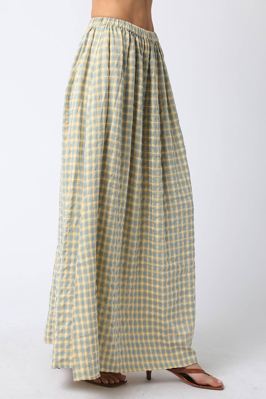 Blue & Yellow Gingham Skirt