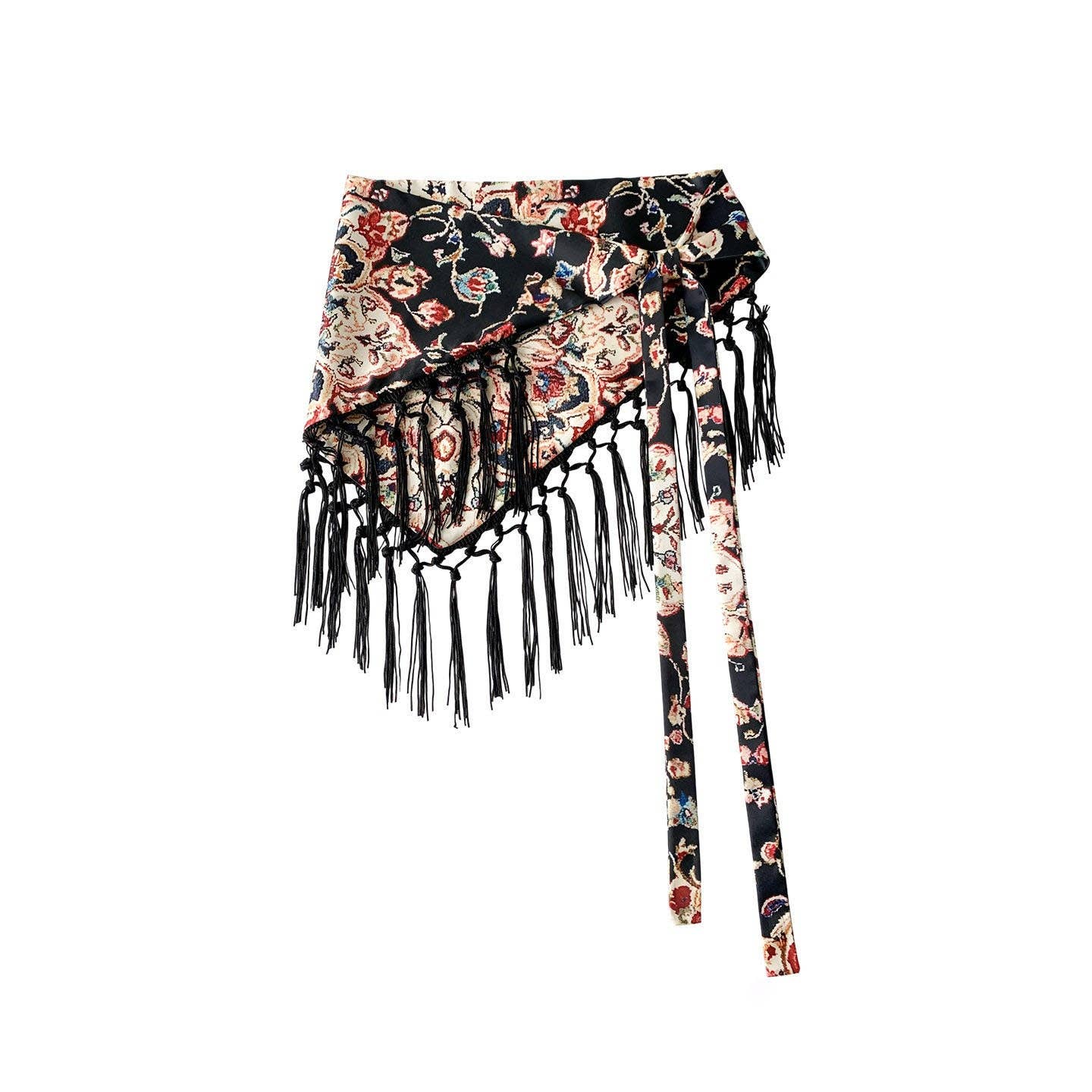 Black Tassel Cover-Up Scarf