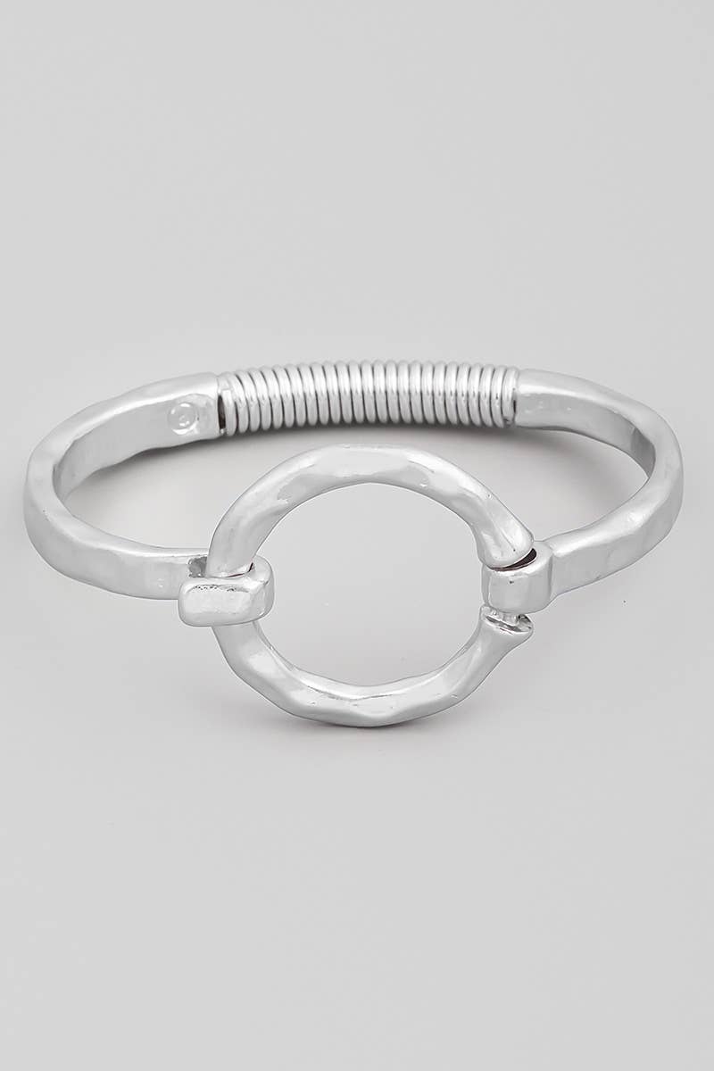 Hammered Circle Bangle Bracelet