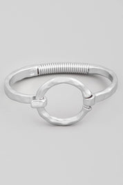 Hammered Circle Bangle Bracelet