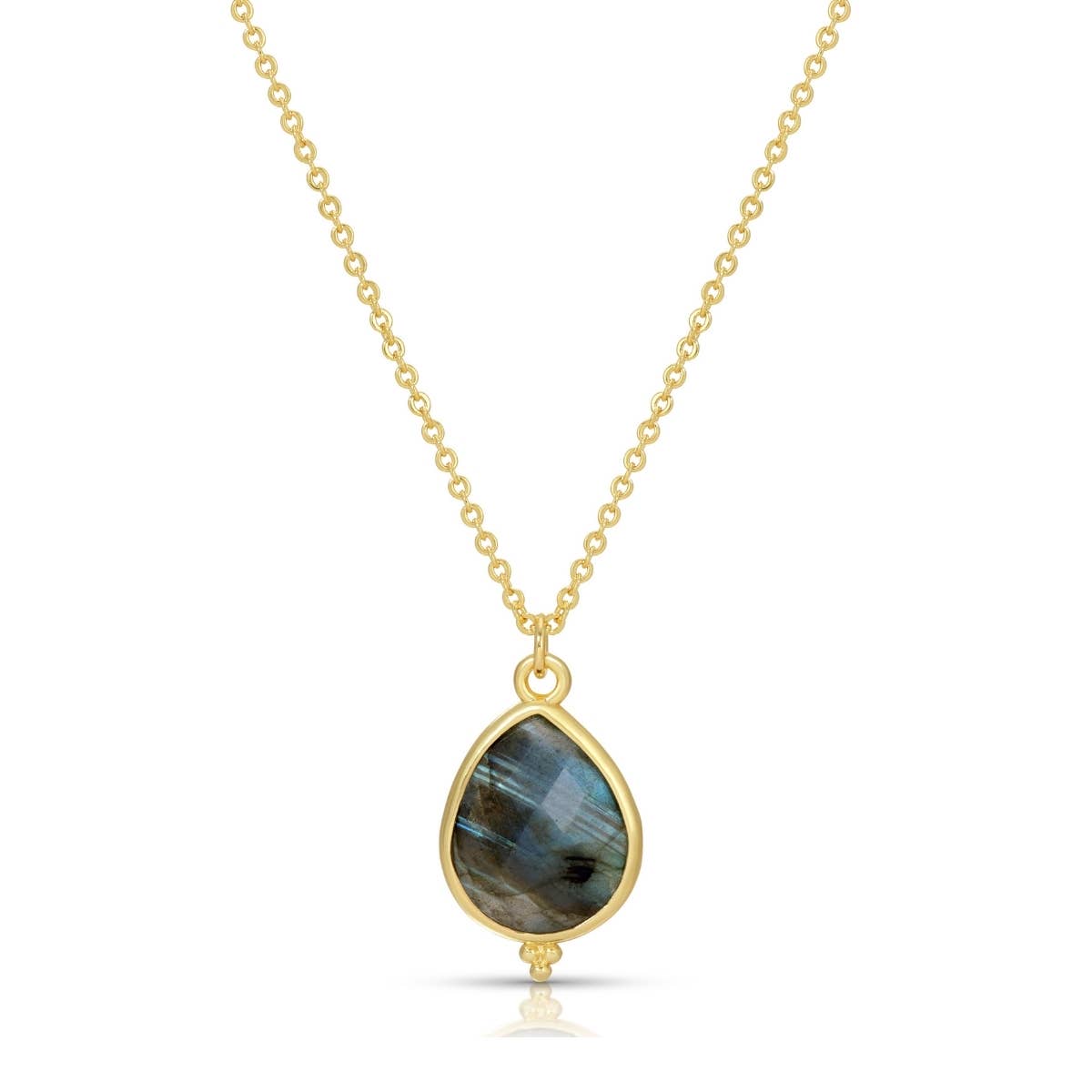 Teardrop Stone Pendant Necklace