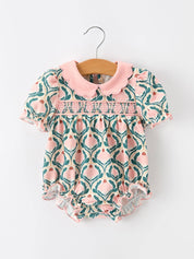 Fall Geometric Floral Baby Romper