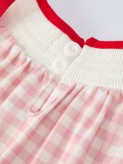 Pink Gingham Santa Romper