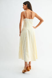 Cream Lace Panel Maxi Dress