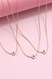 "K" ROUND SNAKE CHAIN INITIAL NECKLACE