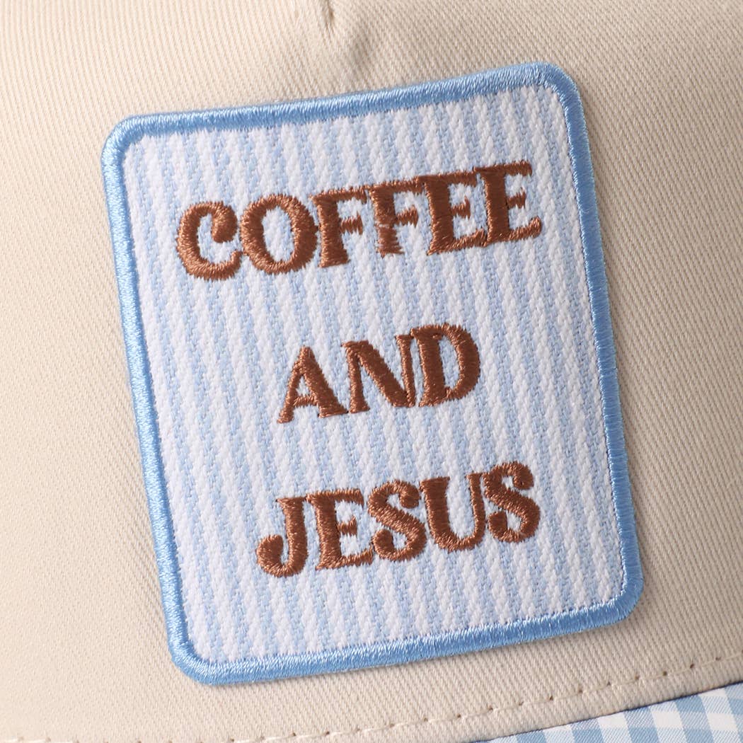 Coffee and Jesus Gingham Hat
