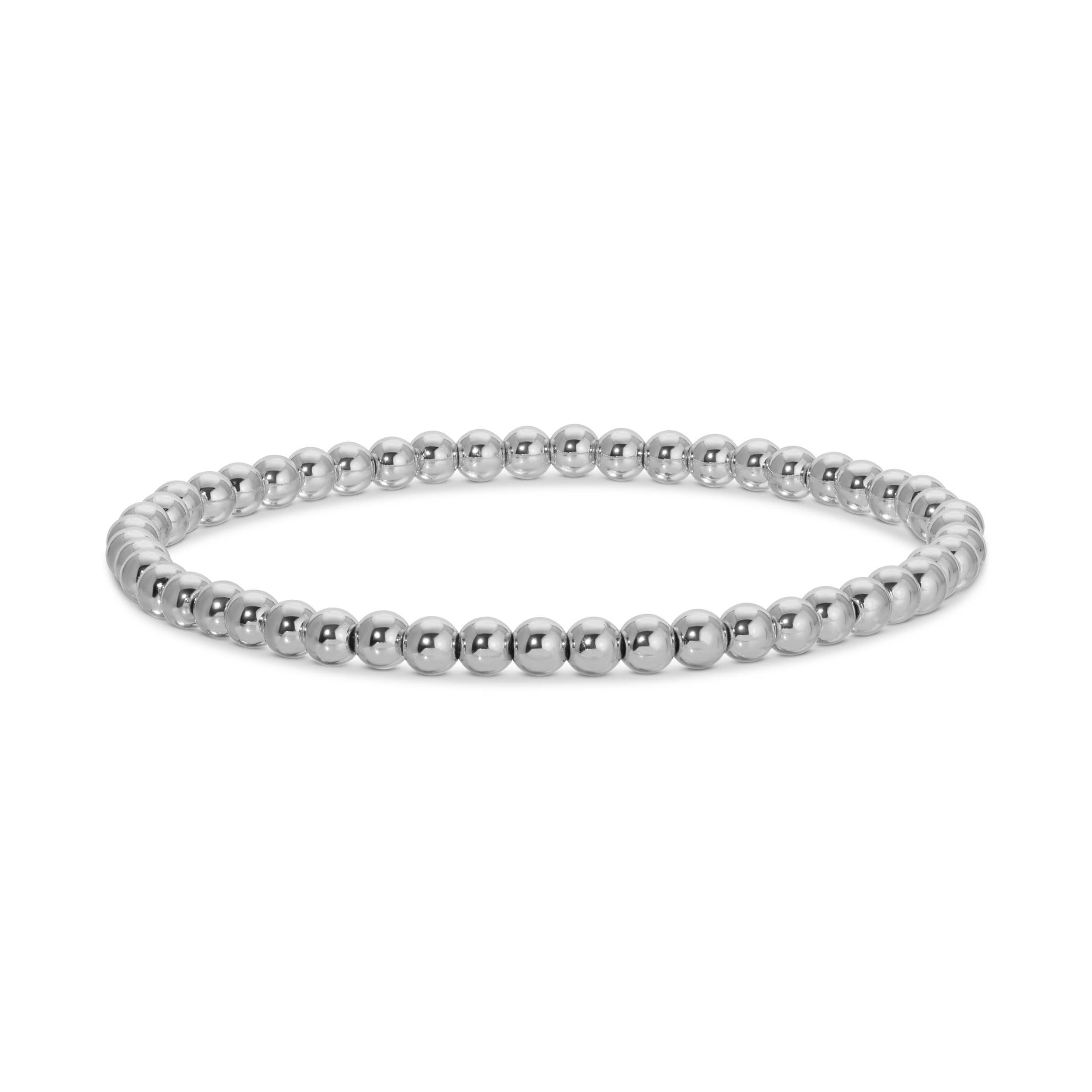 Classic Beaded Stretch Bracelets: Gold / 4mm