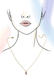 Rose Glass 18K Stainless Steel Necklace