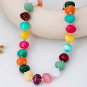 Multicolor Resin Pebble Bead Necklace