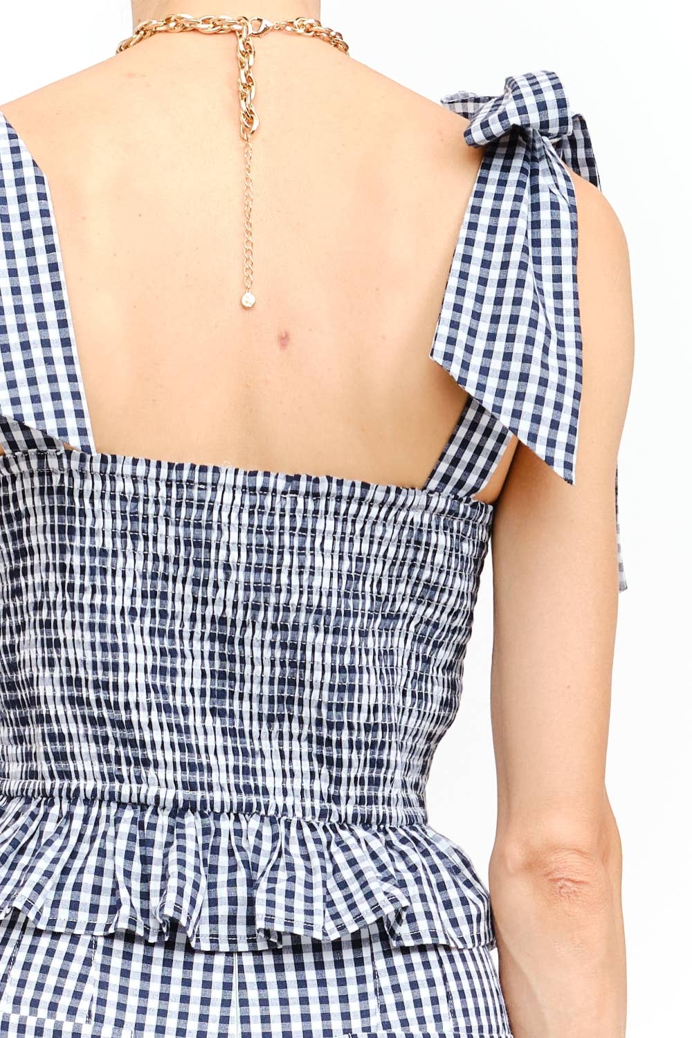 Navy Gingham Beth Top