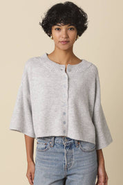 Grey Livia Boxy Cropped Cardigan