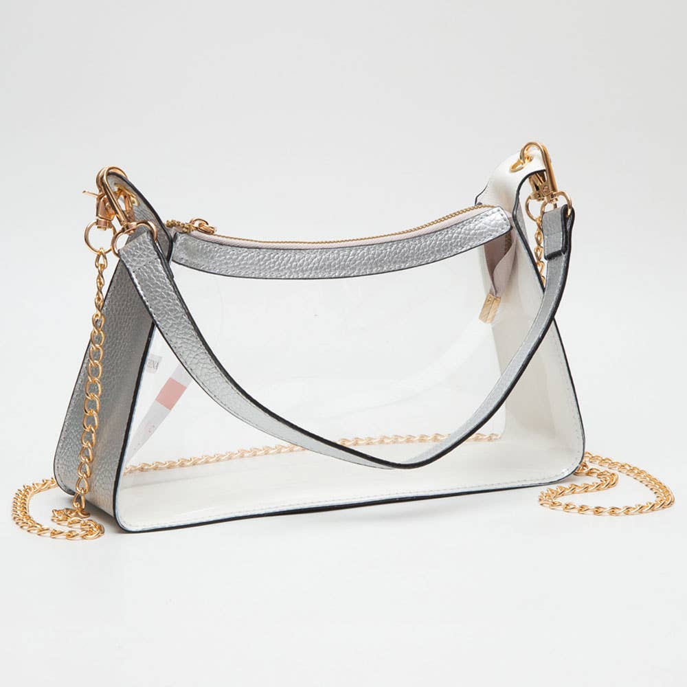 Transparent Hand Bag / Baguette Bag / Crossbody Bag
: Gold
