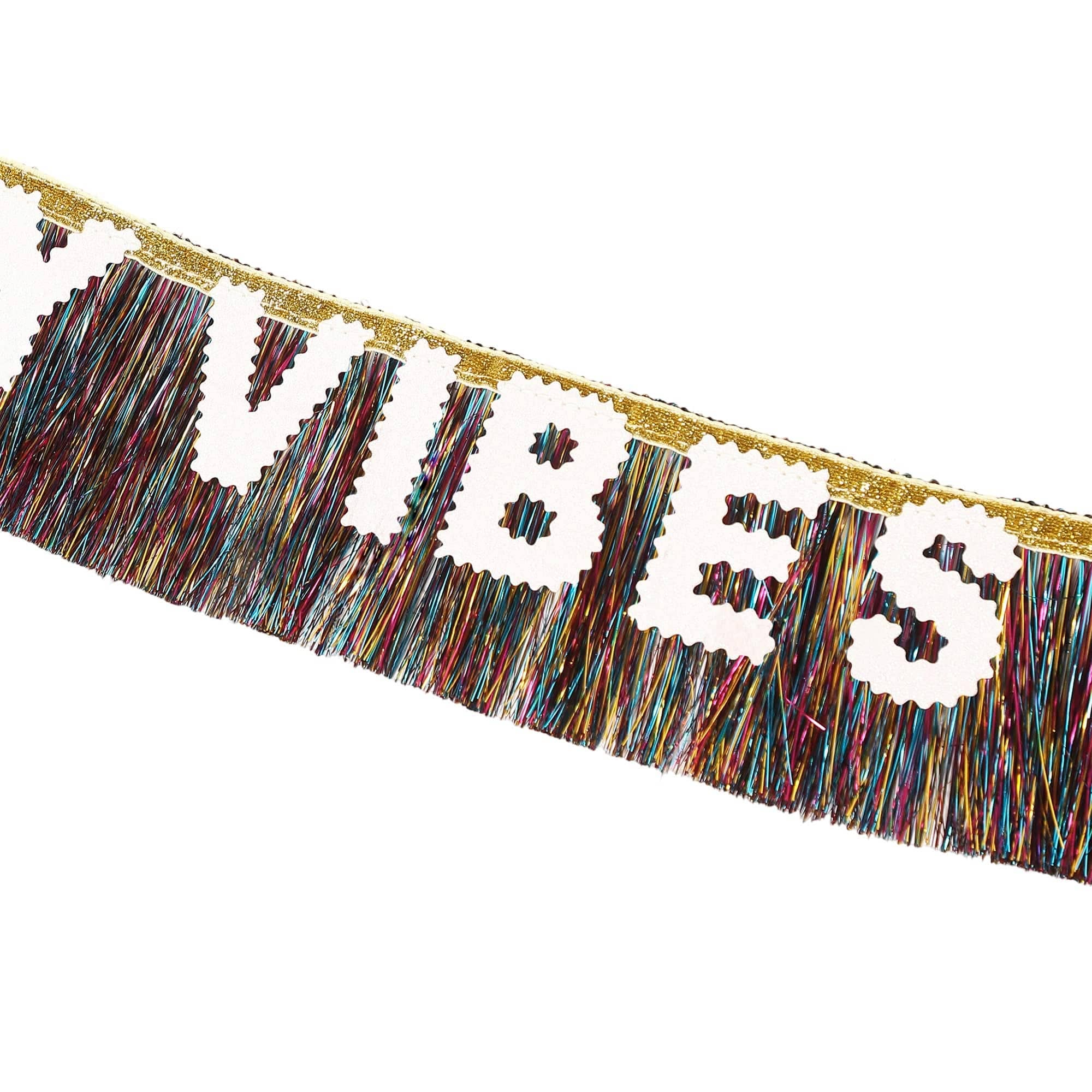 Birthday Vibes Tinsel & Glitter Sash — view 6