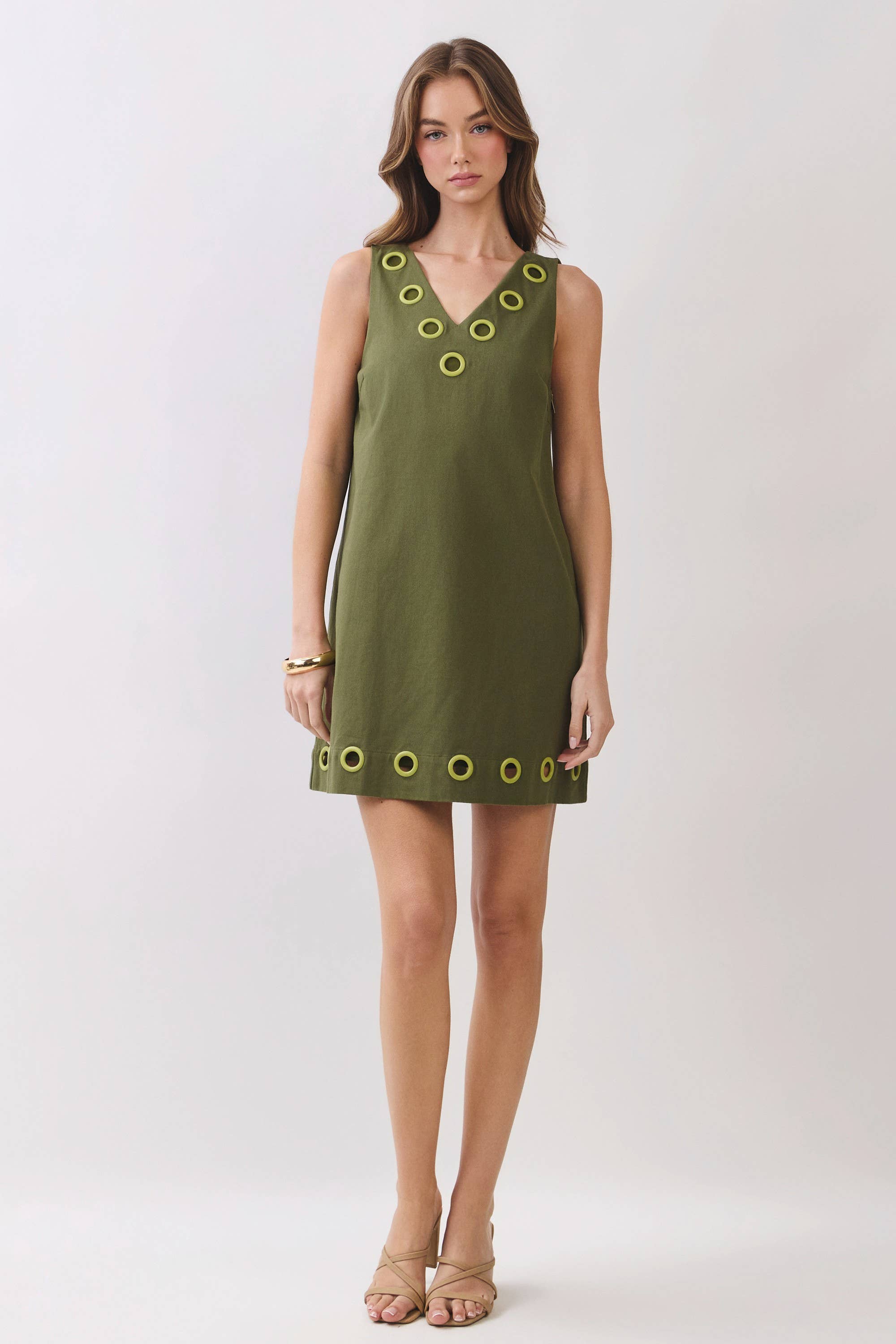 Green Sleeveless Mini Dress