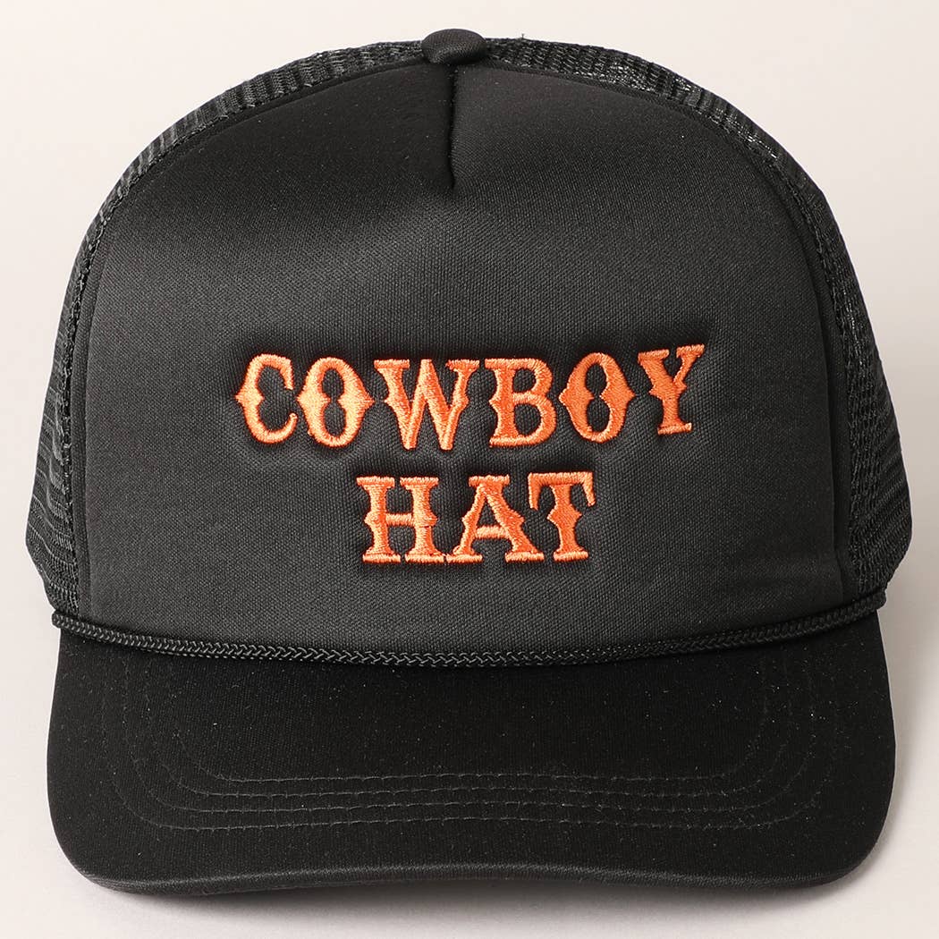 Cowboy Embroidery Trucker Hat