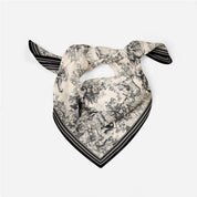 Black Vintage Versatile Square Scarf — color: black
