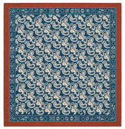 Teal Paisley Border Square Scarf
