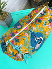 Peacock Quilted Makeup Bag